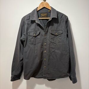 Howler Brothers Sawhorse Work Shirt Men’s Size Medium Charcoal Gray Black Cotton